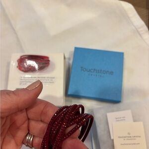 NIB Touchstone by Swarovski wrap Star bracelet in RED